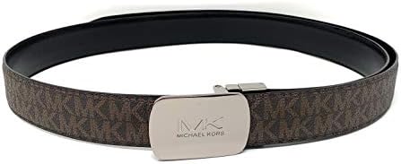 Michael Kors Men’s Cut to Fit Reversible PVC Leather MK Plaque Belt