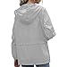 PESION Women's Waterproof Raincoat Lightweight Rain Jacket Hooded Windbreaker Grey White XXXL