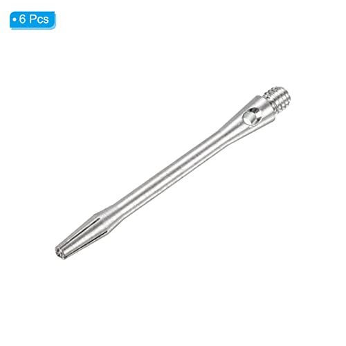 Image of PATIKIL 48mm Dart Shafts, Medium 2BA Thread Aluminum Dart Stems Dart Accessories Throwing Fitting for Steel Tip - 6 Pack (Silver Tone)
