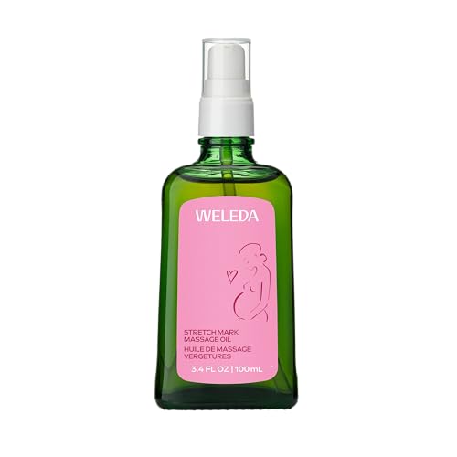 Weleda Stretch Mark Pregnancy Massage Oil, 3.4 Fluid Ounce, Plant Rich Oil with Vitamin E, Sweet Almond, Jojoba and Arnica Oils
