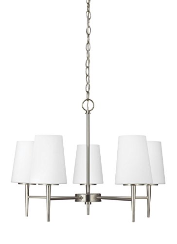 🛒 Crazy Deals Sea Gull Lighting 3140405EN3-962 Driscoll Chandelier Hanging Modern Fixture, Five - Light, Brushed Nickel