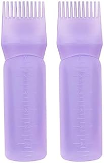 Yebeauty Root Comb Applicator Bottle, 2 Pack 6 Ounce Applicator Bottle for Hair Dye Bottle Applicator Brush with Graduated Scale- Purple