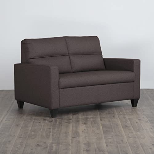 Image of Home Centre Helios Clary Brown Fabric 2-Seater Sofa - 122cm