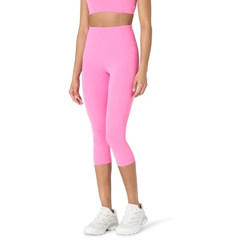 Leggings Yoga Tecnici in FormFlex Morbidissimo a Vita Alta Capri Interno Gamba 48 cm con Tasche Fenicottero M donna rosa