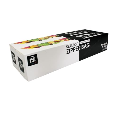 Jumbo 2 Gallon Storage Bags, Strong Double Zipper Seal, 50 Count, 2.5 Mil Thick, Microwave-Safe, BPA-Free, Drawer Friendly, 2 Box of 25