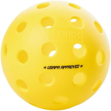 Onix Popular Fuse G2 Outdoor Pickleball Balls | The Balls Offer Superior Balance and a consistent Feel. 6 Pack – Yellow