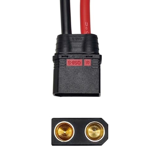 QS8-S Connecteur de câble anti-étincelle pour batterie avec fil en silicone 8 AWG 110 A Courant continu Cuivre étamé pour drones et vélos électriques