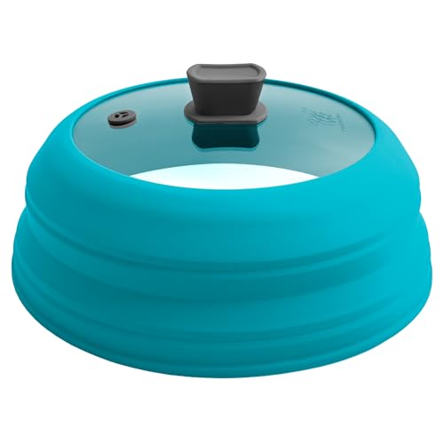 Microwave Splatter Cover for Food Collapsible Glass Microwave Cover Silicone Splatter Guard Dishwasher Safe Splatter Lid for Plates, Bowls, Pots & Stovetop Cooking 10.8