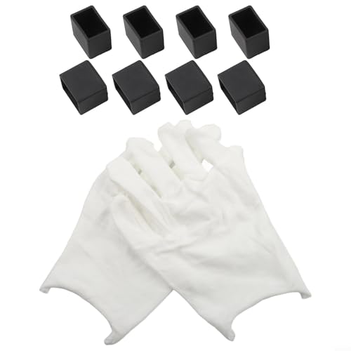 Roof Rack End Cap Replacement 8 Pack for Car Roof Rails with Gloves - Black Plastic Weatherproof Stopper Covers Compatible with Luggage(3 * 2CM)