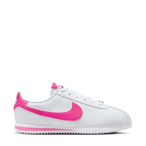 Nike Cortez Big Kids' Shoes (DM0950-104, White/Laser Fuchsia) Size 5.5