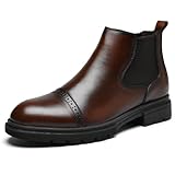 Arkbird Mens Chukka Boots, Stylish and Comfort Leather Chukka Ankle Boots Dark-Brown 9.5