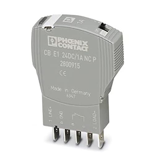PHOENIX CONTACT CB E1 24DC/1A NC P Elektronischer Geräteschutzschalter, 1-Polig, 1 Öffnerkontakt, Stecker für Basiselement, 34.900g Gewicht, 52mm Länge, Grau