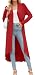 POGTMM Women's Long Open Front Drape Lightweight Maix Long Sleeve Cardigan Sweater (US M(8-10, Red)