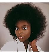 Becus Kurze Afro-Perücken für schwarze Frauen, brasilianisches Echthaar, verrückte lockige Perück...