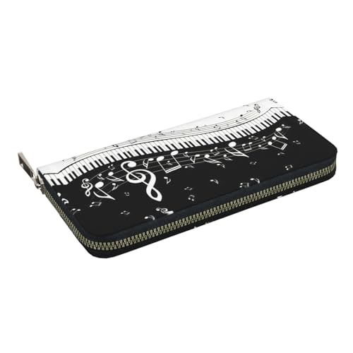 Piano Keys with Musical Notes Print Casual Clutch Purse Hand Wallet for Women Capacity Wallet Stylish Travel-Friendly2