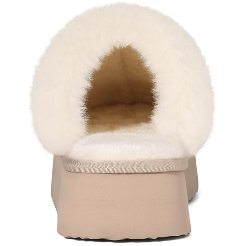 Image of Litfun Fuzzy Memory Foam Slippers for Women Indoor Outdoor House Shoes