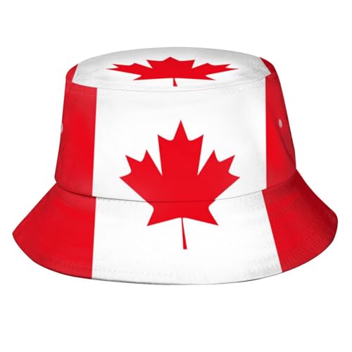 Canada Flag Bucket Hat Canada Fisherman Hat Sun Protection Hat for Summer Outdoor Traveling