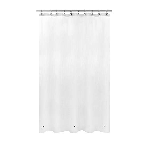 Image of Mrs Awesome Stall Shower Curtain Liner with 3 Magnets 54 x 72 inch, PEVA 8G Thick & Heavy Duty Plastic Shower Curtain for Bathroom, Waterproof, 54x72, Frost