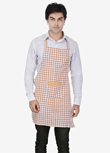 Image of Switchon Checkered Cotton Kitchen Cooking Apron with Chef Hat - Pack of 2 | Multi-Purpose Chef & Waiter Apron for Men & Women | Home, Hotels, Restaurants & Cafes | Proudly Made in India