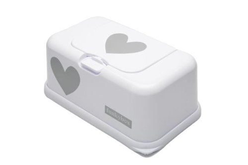 FunkyBox  White with Grey Hearts