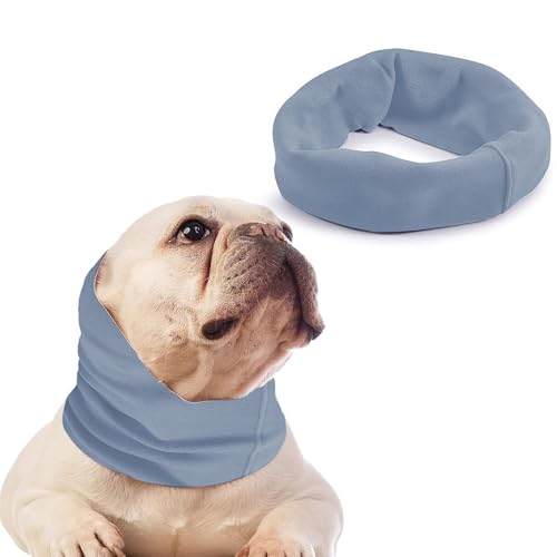 Image of Dog Ear Muffs with Noise Protection Breathable Calming Band for Dogs & Cats Head Wrap with Anxiety Relief (Blue, Small)