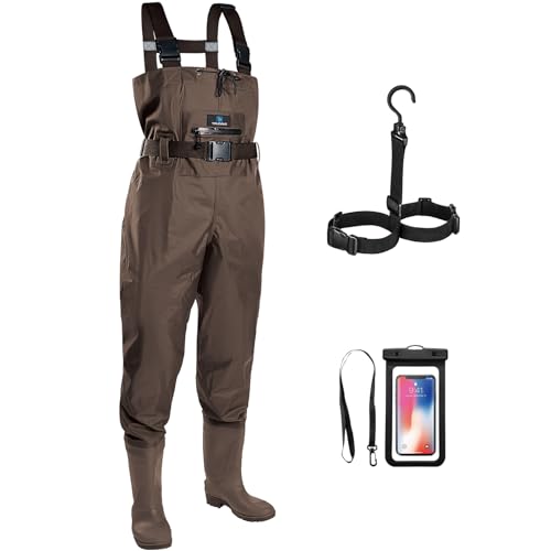 Trudave Chest Waders for Men with Boots 2-Ply Nylon/PVC Waterproof Fishing & Hunting Waders for Men and Women