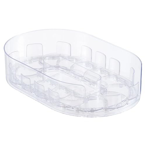 Organizadores de cocina giratorios Contenedores para mascotas transparentes Compartimentos ajustables Base robusta para el refrigerador Caja de almacenamiento ajustable Separador de almacenamiento