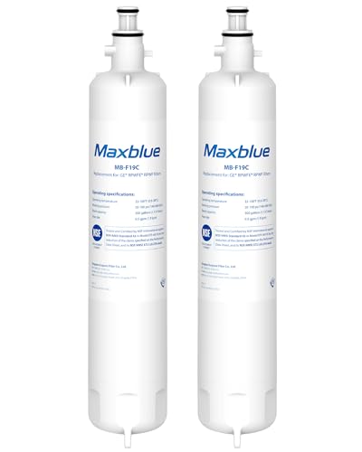 Maxblue Replacement for GE® RPWFE®, RPWF (with CHIP) Refrigerator Water Filter, Compatible with WSG-4, WF277, GFE28GMKES, PFE28KBLTS, GFD28GSLSS, PWE23KSKSS, GYE22HMKES, DFE28JSKSS, 2 Filters