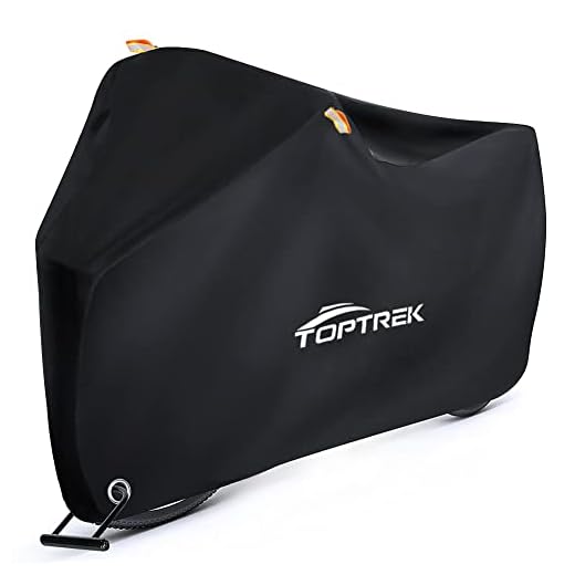 Toptrek Bike Cover, Bike Covers for Outside Storage, 210T Outdoor Waterproof Bicycle Cover with Lock Holes, Anti Rain UV Bike Covers with Storage Bag for Mountain Bike, Road Bike, E-bike(Black)