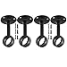 Anndason Supporto per asta per tenda da soffitto Staffa per asta per tende da tenda per asta da 1 1/4" (4 pezzi, nero)