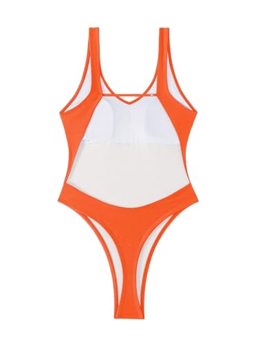 Image of Foxiny Sexy Backless Cheeky High Cut Leg Thong V Neck One Piece Swimsuit