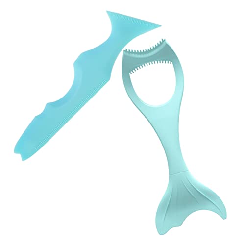 OATIPHO 2 Piezas conjunto de herramientas de maquillaje delineador de ojos herramienta aplicadora de pestañas equipo herramientas de maquillaje multifuncionales plantilla de pestañas Azul