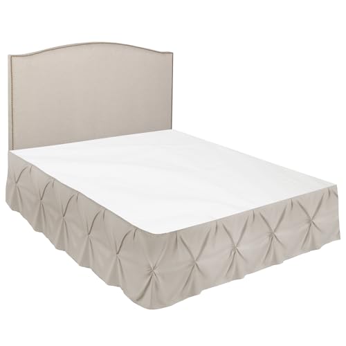 Image of Nestl Linen Bed Skirt Twin Size, Pinch Pleat Twin Bed Skirt, 14 inch Inch Drop Twin Bedskirt, Hotel Quality Linen Bed Skirts, Premium Microfiber Bedskirt for Twin Bed, Linen Twin Bed Skirt