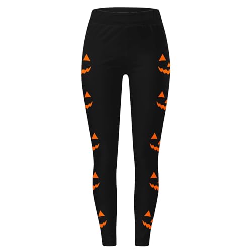 Halloween Leggings for Women Buttery Soft Stretchy Pumpkin Printed Pajamas Pants High Waisted Tummy Control Yoga Pant2