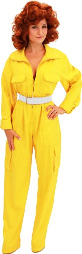 TV Store Yellow Ladies Halloween Costume Jumpsuit Ninja-Inspired Super Hero Cosplay Outfit