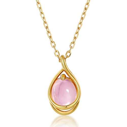 Pendentif quartz rose 8x6mm KnSam : Sublimez votre tenue de soirée avec ce bijou d'exception
