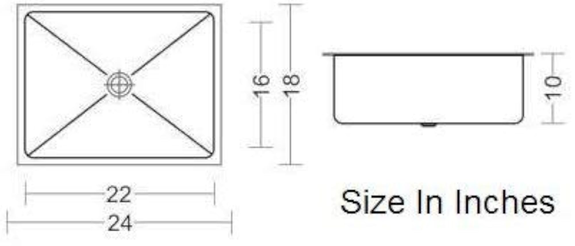 304 Stainless Steel Kitchen Sink Single Bowl, Heavy Duty