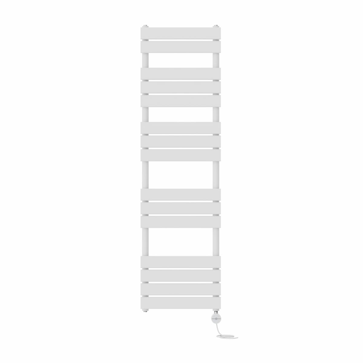 NRG Prefilled Flat Panel Electric Heated Towel Rail Radiator White Thermostatic Bathroom Warmer with Touch Screen Display 1600x450mm - 800W — image 1