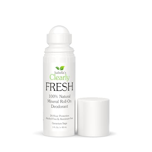 FRESH Natural Magnesium Roll On Deodorant | 24 hour Mineral Protection for Sensitive Skin with Aloe Vera | Without Aluminum, Parabens, Alcohol or Baking Soda | Geranium Sage (1 Pack)