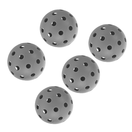 Balones de pickleball silenciosos Mikinona gris con 40 agujeros para entreno, 5 uds