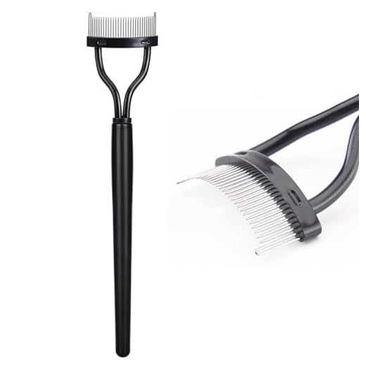 KINGMAS Eyelash Comb Separator, Eye Lash Separator Eyelash Definer Mascara Comb Applicator with Cover - Arc Designed