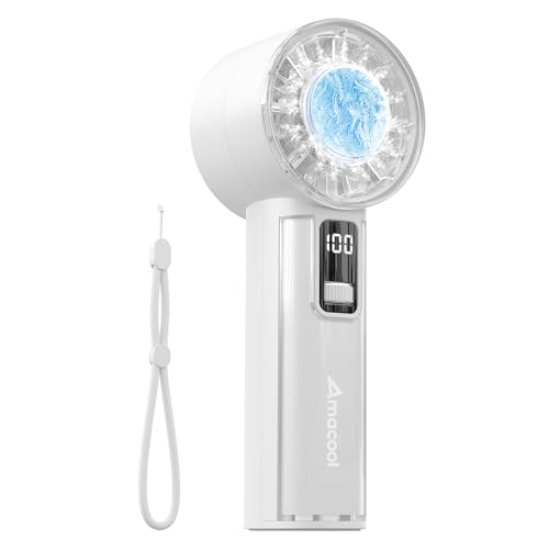 Image of AMACOOL Handheld Fan with Ice Cooler, Mothers Day Gifts for Mom Her Women Girl, Mini Portable Cooling Fan, Small Yet Powerful, Personal Hand Fans for Men Travel Essentials Beach Outdoor Makeup