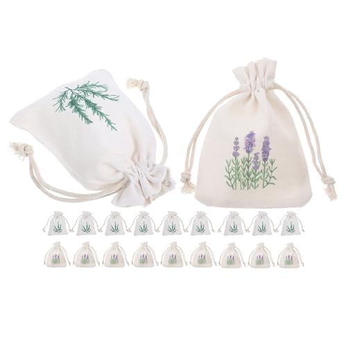 LUOZZY 20 Pcs Small Sachet Bags Empty for Lavender Burlap Bags Pouch with Drawstring Sachet Bags for DIY Crafts Wedding Party Supplies