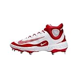 Style # : FD2744-106 Nike Alpha Huarache Elite 4 Mid Chaussures de baseball pour homme (FD2744-106, blanc/rouge universitaire), Blanc/rouge University, 42 EU