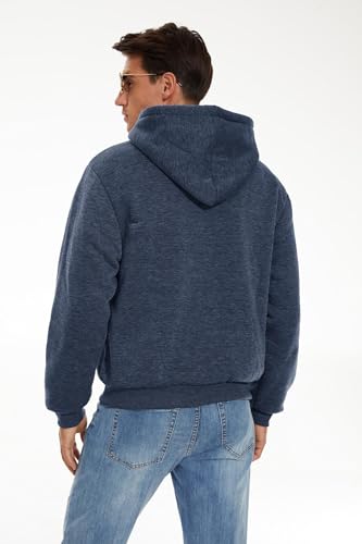 Image of SWISSWELL Men Zip Up Hoodies Sherpa Lined Jacket Heavyweight Fleece Sweatshirt Winter Warm Hooded Coat