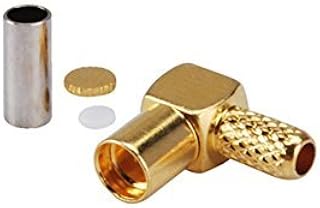 5pcs Rf Wire Coaxial Cable Terminal Copper Alloy Connector Mmcx Female Right Angle Crimp for Rg174 Rg316 Lmr100 Ships from USA