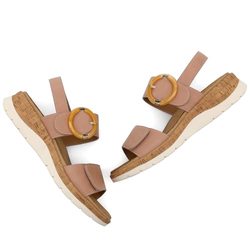 Image of UBFEN Womens Low Wedge Walking Sandals with Arch Support | Open Toe Sandals Adjustable Instep and Ankle Straps for Summer Everyday Outfits, Travel,Vacation