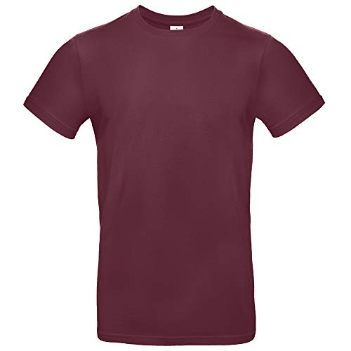 B&C Mens #E190 Tee - Burgundy - 2XL