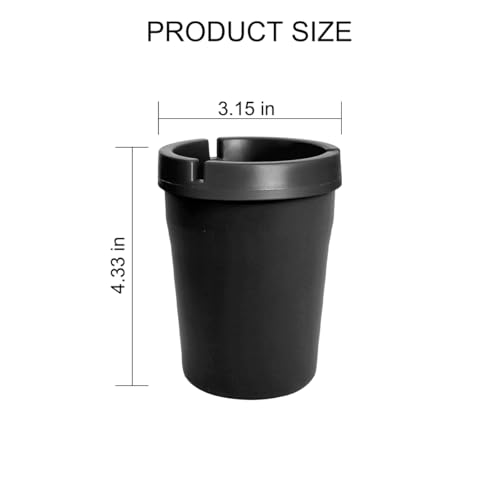 Image of Mandark Car Ashtray, 2PCS Smokeless Self-Extinguishing Vehicle Cigarette Trash Can, Smellproof Portable Automotive Ash Holder Organizer, Universal for Truck Home Office (Black)