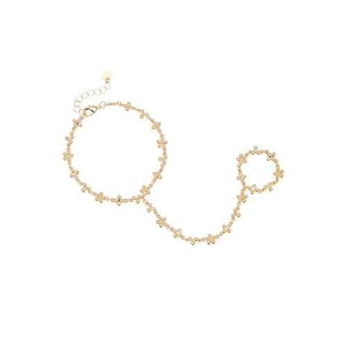 Gold-tone Hand Chain, Ring and bracelet Chain Gold-tone Bracelets Jewelry for Women